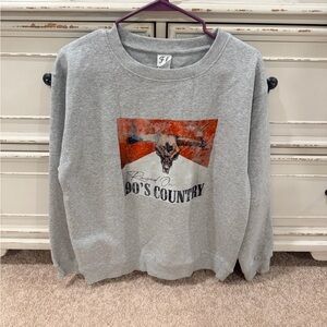 Gray 90's Country Graphic Sweater